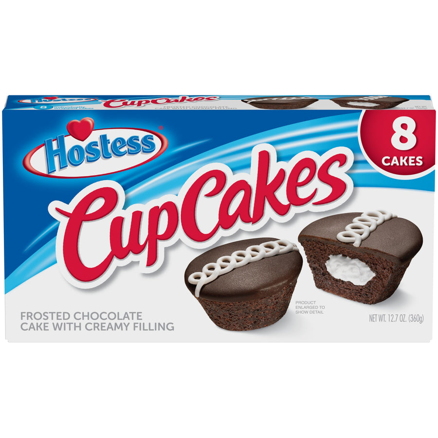 Hostess Chocolate CupCakes, Chocolate Cake, Creamy Filling, 8 Count