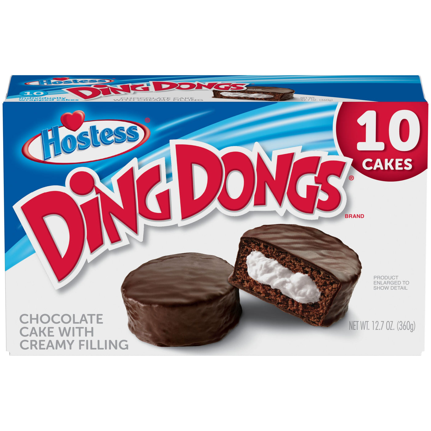 Hostess Chocolate Ding Dongs, Creamy Filling, 10 Count