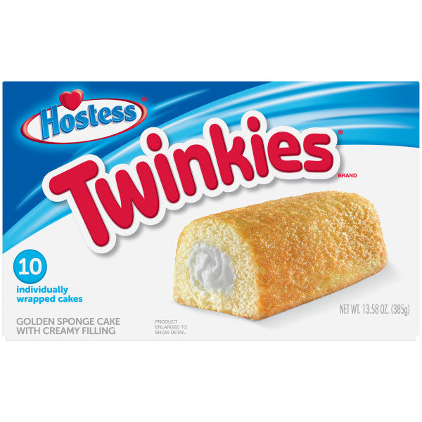 Hostess Twinkies, Creamy Golden Sponge Cake, 10 Count